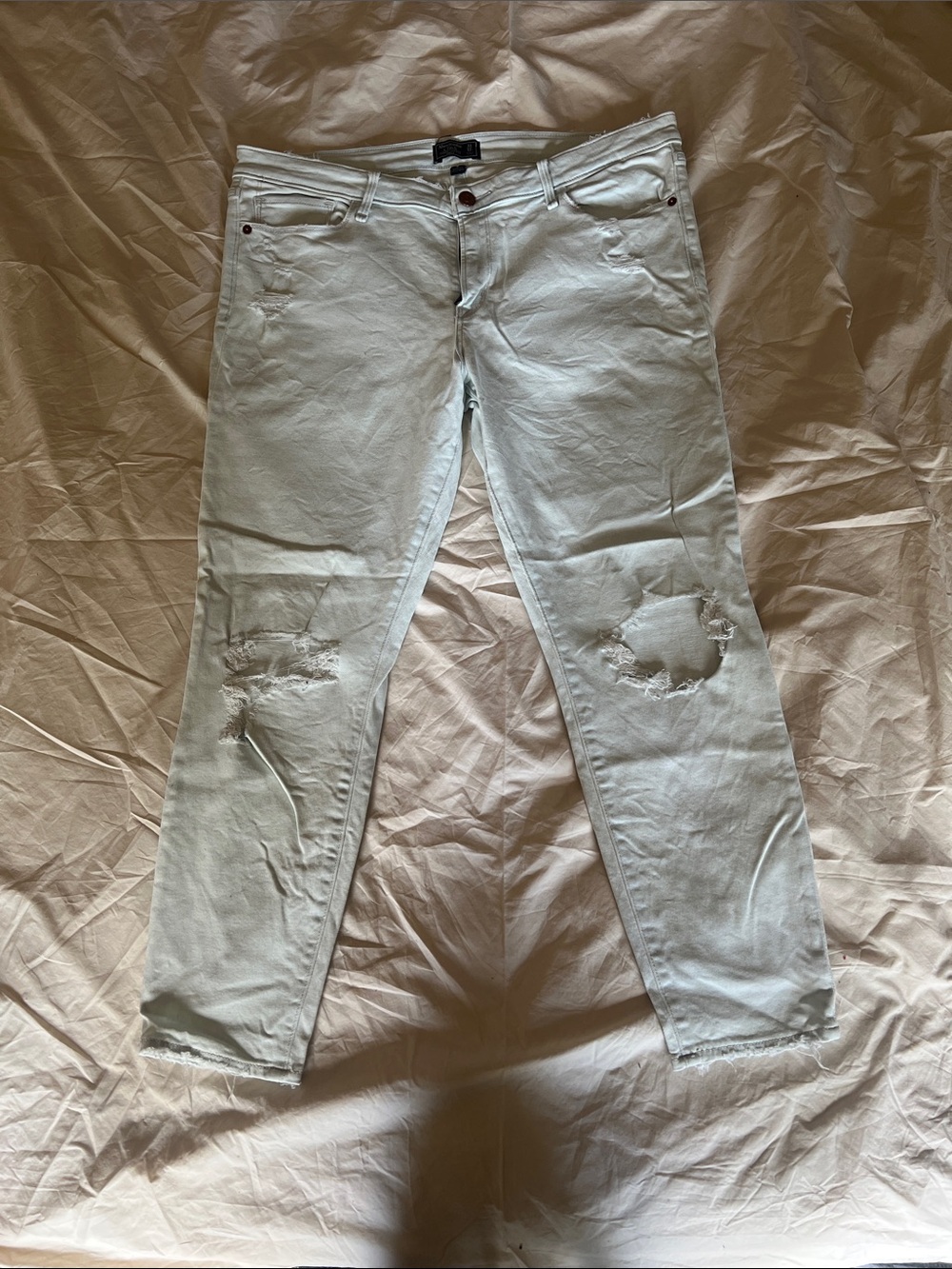 Abercrombie Light Wash Distressed Skinny Jeans